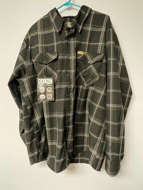 DIXXON Flannel Shirt Black Rifle Coffee Co Mens 2X Snap Up Original Tag Sticker